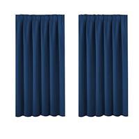 BellaHills Blackout Curtains for Bedroom Pencil Pleat Curtains for Living Room Curtains Tiers Thermal Insulated Window Curtains with Tie Backs, 2 Panels