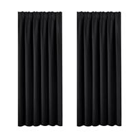 BellaHills Blackout Curtains for Bedroom Pencil Pleat Curtains for Living Room Curtains Tiers Thermal Insulated Window Curtains with Tie Backs, 2 Panels
