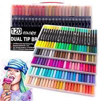 Laconile 100 Colours Dual Tip Brush Pens Brush Markers,Colouring Pens for Adults and Kids Painting Colouring Sketching Drawing