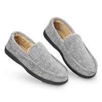 DUNLOP Moccasins Slippers Men Loafers Faux Fur Slippers Rubber Sole Memory Foam House Slippers Indoor Shoes Gifts For Men