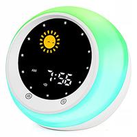 ICODE Sun & Moon Rise Kids Alarm Clock, Children's Sleep Trainer, Sleep Sound Machine, Wake Up Light & Night Light, Teach Kids Day & Night