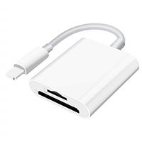 Dual Slot SD Card Reader for i-Phone i-Pad, Photography Memory Card Reader, Supports SD and TF Card, Trail Camera Viewer, Game SD Card Adapter, Portable Micro SD Card Reader for MAC, Plug and Play