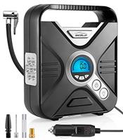 WindGallop Car Tyre Inflator Air Compressor Tyre Pump 12V Electric Car Air Pump for Car Tyres Bike Tyres with Digital Tyre Pressure Gauge and Inflator Valve Adaptors LED Light