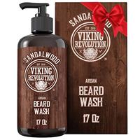 Viking Revolution - Beard Shampoo - Natural Beard Wash With Argan & Jojoba Oils - Softens & Strengthens - Sandalwood - 500 ml
