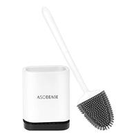 ASOBEAGE Toilet Brush, Toilet Brush and Container, Toilet Brushes for Bathroom with Quick-Drying Holder Set