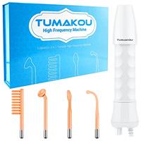 High Frequency Facial Machine, TUMAKOU Professional Portable Handheld Neon HF Face Wand, Light Therapy Facial Skin Tightening Machine Device with 4 Different Tubes