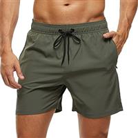 Arcweg Men's Swim Trunks Mens Board Shorts with Zipper Pockets Surfing Stretchy Beach Shorts Breathable Mesh Lining Quick Dry
