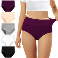 FALARY Women's Knickers High Rise Cotton Pack of 5