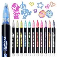 YITHINC Glitter Pens Outline Marker Pens, Stocking Fillers Kids, Gifts for Teenage Girls, Christmas Gifts for 4-12 Year Old kids Girls, 18 Metallic Marker Pens for Scrapbooking, Art Supplies