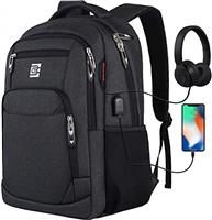 marcello Laptop Backpack with USB Charging&Headphone Port,Anti-Theft Business Backpack with Padded Shoulder Strap, Computer Rucksack for School/Work/Travel