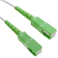 Elfcam - Fiber Optic Cable Singlemode SC/APC to SC/APC, Delivery with the Coupler for Extending Fiber Optic Cable, Compatible with FTTH Cable, White, 25m / 82.02ft