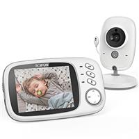 BOIFUN Video Baby Monitor with 2 Cameras, 720P IPS Screen, Invisible Infrared Night Vision, VOX Mode, No WiFi, Two-way Talk, Temperature Sensor, Lullabies, 4-inch, for Twins Two Children, Dual Cameras