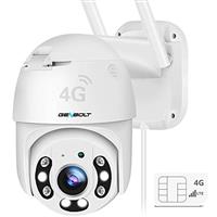 GENBOLT 3G/4G LTE Security Camera Outdoor No WiFi,Cellular CCTV Camera 25FPS with Sim Card,IP Surveillance Camera Wired 24/7 Recording Humanoid Detection,Auto Tracking,Color Night Vision [DC&PoE]