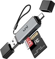 SD Card Reader, uni USB C Memory Card Reader Adapter USB 3.0, High-Speed Reader for SD/Micro SD/SDHC/SDXC/MMC, Compatible with iPhone 16 Pro, MacBook Pro/Air, iPad Pro, Android/Galaxy A5/S24