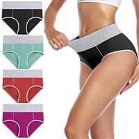 wirarpa Underwear Women High Waist Cotton Knickers Ladies Panties Full Coverage Briefs Underpants Plus Size Multipack