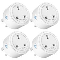 Smart Plug, TVLIVE 13A Smart Plugs WiFi Outlet Works with Amazon Alexa(Echo, Echo Dot), Google Home, IFTTT, Wireless Smart Socket, Remote Control, Schedule and Timer Function, No Hub Required
