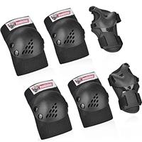 Youth/Kids Knee Pads Elbow Pad Wrist Guards Protective Gear Set for 3-15 Years Child Roller Skates Skateboard Inline Rollerblading Cycling BMX Bike Skating Scooter Riding and Other Outdoor Sports