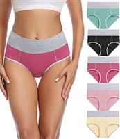 wirarpa Underwear Women High Waist Cotton Knickers Ladies Panties Full Coverage Briefs Underpants Plus Size Multipack
