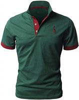 LIUPMWE Mens Polo Shirts Short Sleeve Giraffe Embroidery Golf T-Shirt S-3XL