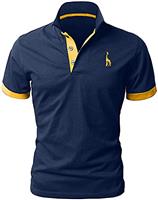 LIUPMWE Mens Polo Shirts Short Sleeve Giraffe Embroidery Golf T-Shirt S-3XL