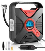 WindGallop Car Tyre Inflator Air Compressor Tyre Pump 12V Electric Car Air Pump for Car Tyres Bike Tyres with Digital Tyre Pressure Gauge and Inflator Valve Adaptors LED Light