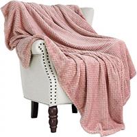 Exclusivo Mezcla Extra Large Fleece Throw Blanket, Soft Jacquard Weave Waffle Pattern Throws for Sofa Settees