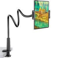 FATE TO FATE Gooseneck Tablet Holder Cell Phone Holder, Universal 360£Flexible Tablet Stand, Lazy Arm Holder Clamp Mount Bracket Bed for iPad Mini/Air, Samsung Galaxy Tab and 4.0-10.5" Devices