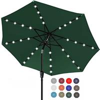 ABCCANOPY 2.3M Patio Umbrella Ourdoor Solar Umbrella LED Umbrellas with 32LED Lights, Tilt and Crank Table Umbrellas for Garden, Deck, Backyard and Pool,12+Colors