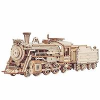 Robotime Train 3D Puzzle Model Kits Self Assembly Mechanical Construciton Craft for Kids, Teens and Adults