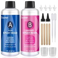 Epoxy Resin Crystal Clear Kit- 32oz/950ml - Casting Resin for Jewellery DIY Resin Coating Easy Cast Epoxy, with Instructions/Bonus Sticks/Graduated Cups/Beak
