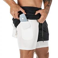 Superora Mens Running Gym 2 in 1 Sports Shorts Breathable Outdoor Workout Training Shorts with Pockets