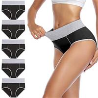 wirarpa Underwear Women High Waist Cotton Knickers Ladies Panties Full Coverage Briefs Underpants Plus Size Multipack