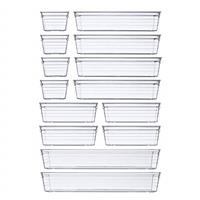 DCA Clear Plastic Drawer Organisers Tray for Makeup, Kitchen Utensils, Jewelries and Gadgets