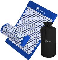ROMIX Acupressure Mat and Pillow Set, Acupuncture Mat for Back, Neck, Feet Pain Relief Muscle Relaxation Stress Reduction Wellness Therapy, Spike Massage Mattress with Carry Bag for Men Women
