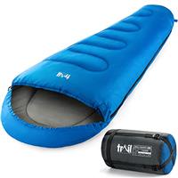 Trail Mummy Sleeping Bag For Adults, Single 3 Season Spring Autumn Winter, 300gsm, Outdoor Camping, Internal Pockets, Lightweight Compression Bag