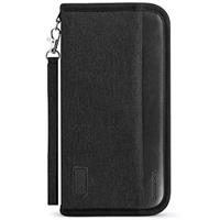 Looxmeer Passport Holder Travel Wallet, RFID Blocking Family Travel Document Organiser for Credit Cards, Flight Tickets, Money, Coins, Phone, Pen, Unisex Passport Cover with Crossbody & Wrist Strap