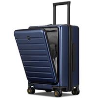 LEVEL8 Carry on Suitcase 20 Inch, Cabin Luggage Case with Front Pocket Lock Cover, PC Hardside 4 Spinner Wheels Silent with TSA for Travel(55CM, 35L)