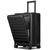 LEVEL8 Carry on Suitcase 20 Inch, Cabin Luggage Case with Front Pocket Lock Cover, PC Hardside 4 Spinner Wheels Silent with TSA for Travel(55CM, 35L)