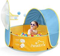Peradix Splash Pool, Baby Beach Tent with UV Sun Shelter Canopy & Mosquito Net, Portable Pop-Up Infant Ball Pit Tent, Toddler Wading Pool for Kids & Pets