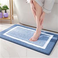 COLOR&GEOMETRY Microfiber Soft Bath Mat, Non-slip Bathroom Mat Machine-washable, Shower Water Absorbent Bath Rug Durable Floor Mats