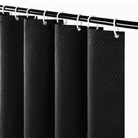 Furlinic Extra Long Shower Curtain Waffle Fabric, Washable.