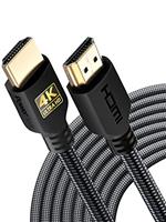 PowerBear 4K HDMI Cable 1.8 M | High Speed, Braided Nylon & Gold Connectors, 4K @ 60Hz, Ultra HD, 2K, 1080P, ARC & CL3 Rated | for Laptop, Monitor, PS5, PS4, Xbox One, Fire TV, Apple TV PC