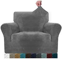 MAXIJIN Thick Velvet Sofa Covers 3 Seater Super Stretch Non Slip Couch Cover for Dogs Cat Pet Friendly 1-Piece Elastic Furniture Protector Plush Sofa Slipcover