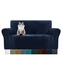 MAXIJIN Thick Velvet Sofa Covers 3 Seater Super Stretch Non Slip Couch Cover for Dogs Cat Pet Friendly 1-Piece Elastic Furniture Protector Plush Sofa Slipcover