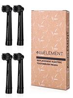 ecoELEMENT Recyclable Toothbrush Heads Compatible with Oral B - Charcoal Toothbrush Heads Eco Friendly Products - Compatible Oral B Toothbrush Head Black