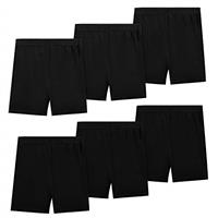 KEREDA 6 Pack Girls Black Cycling Shorts Children Kids Teen Pe Shorts Dance Sports Yoga Bike Safety Under Dress Breathable Age 2-10 Years