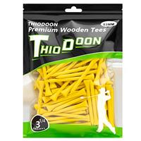 THIODOON Golf tees Less Friction Wooden Tees Training for Golfer Professional Natural Wood Golf tees Bulk 100 Count Golfing Tees