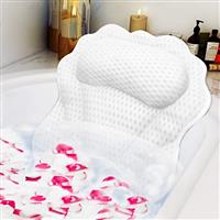 Bath Pillow RUVINCE Ergonomic Luxury bathtub pillow with head,Neck, Shoulder and back support, 4D bath pillows for tub with 6 Powerful Suction Cups, Fits all Bathtub