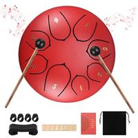 Tongue Drum, SUNJULY 6 Inch 8 Steel Drum With Drumsticks Car