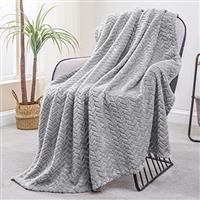 Exclusivo Mezcla Fleece Throw Blanket for Couch and Bed, 127x178 CM Soft Cozy Jacquard Flannel Blankets, Lightweight Fuzzy Plush Warm Throws for All Seasons, Forest Green